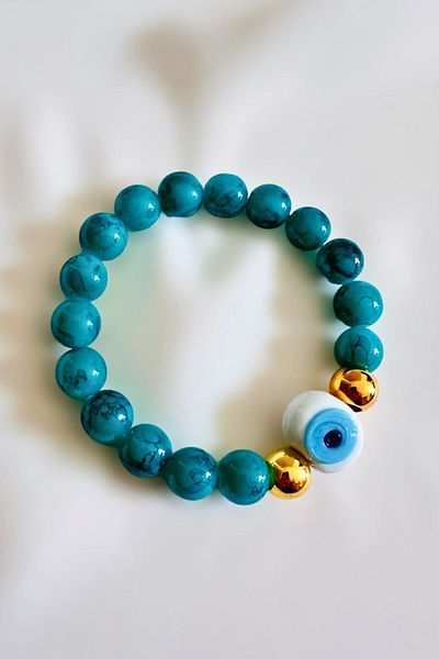 PETEK AKSESUAR Alaçatı Glass Evil Eye Bracelet - Stylish and Comfortable Design