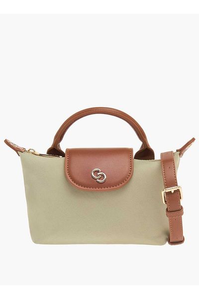 Celeste Textured Crossbody Bag with Detachable Strap and Flap Closure