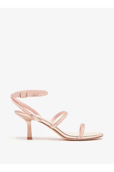 Celeste Women's Embellished Ankle Strap Sandals with Kitten Heels