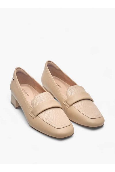Celeste Women's Textured Slip-On Loafers with Block Heels