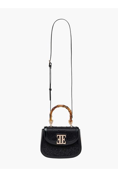 ELLE Embellished Tote Bag with Top Handle and Adjustable Strap