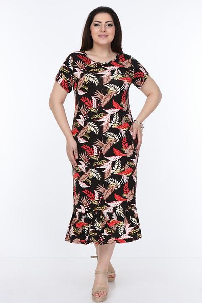 modayız Short Sleeve Long Plus Size Dress 10d-1010