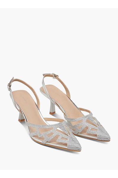 Flora Bella by Shoexpress Flora Bella Pointed Toe Sandals with Flared Heels and Buckle Closure
