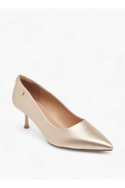 Celeste Women's Solid Slip-On Pumps with Pointed Toe and Kitten Heels