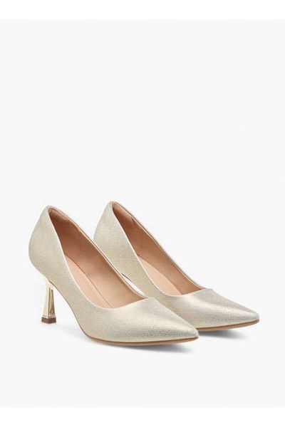Flora Bella by Shoexpress Flora Bella Textured Slip-On Pointed Toe Pumps with Stiletto Heels