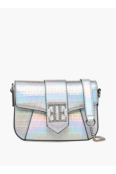 ELLE Monogram Embossed Crossbody Bag with Detachable Chain Strap