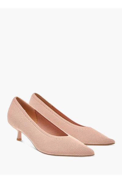 Celeste Women's Textured Slip-On Pumps with Kitten Heels