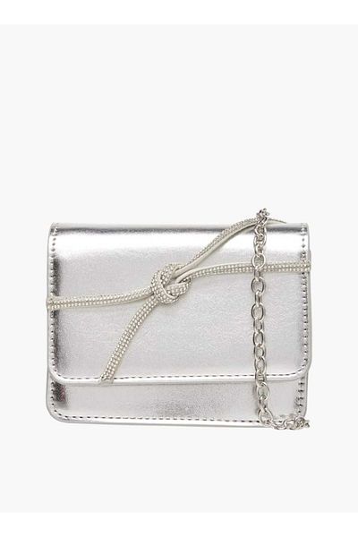 Flora Bella by Shoexpress Flora Bella Embellished Crossbody Bag with Button Closure and Chain Strap
