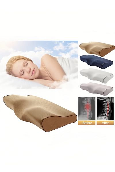 COOYA Memory Foam Neck Pillow, Ergonomic,Contoured Support for Pain Relief