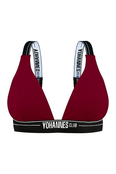 Yohannes Club Burgundy Colored Single Strap Women's Bra - Elastic