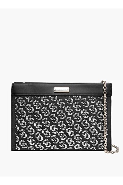 Celeste حقيبة كروس بودي مزينة بأحرف أولى مع سحاب إغلاق وحزام سلسلة - العرض 5 سم × الارتفاع 18.5 سم × العمق 26.5 سم