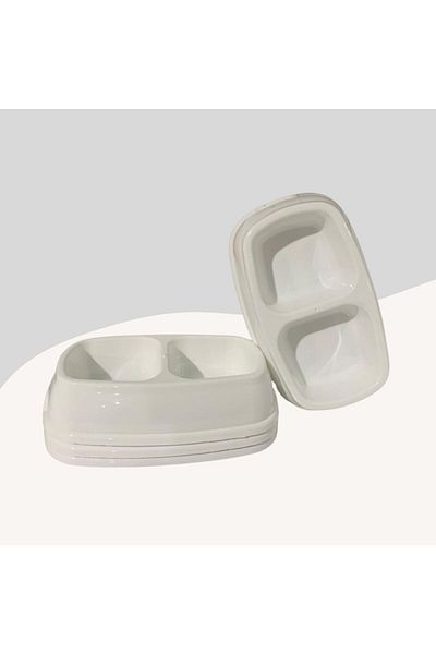 Miçikopet Food and Water Bowl for Cats and Small Breed Dogs White