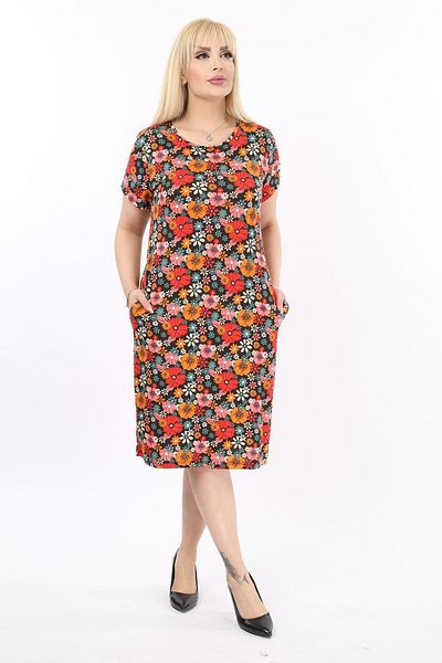 modayız Short Sleeve Pocket Large Size Dress 18c-2087