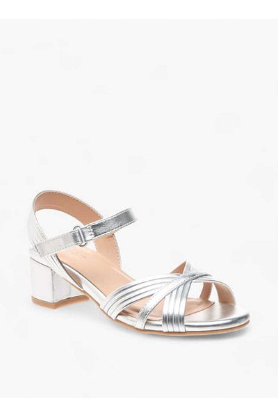 Celeste Girls' Block Heeled Strappy Sandals with Hook and Loop Closure