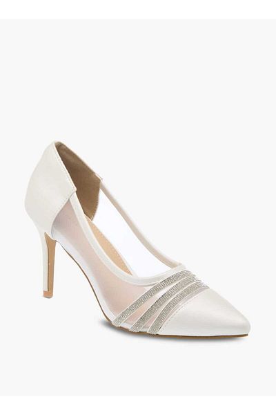 Flora Bella by Shoexpress Flora Bella Women's Metallic Stilettos with Rhinestones and Slip-On Closure