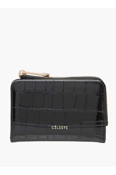 Celeste Textured Bi-Fold Wallet with Zip Closure
