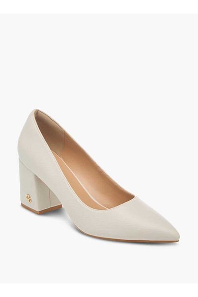 Celeste Women's Solid Pointed Toe Slip-On Shoes with Block Heels