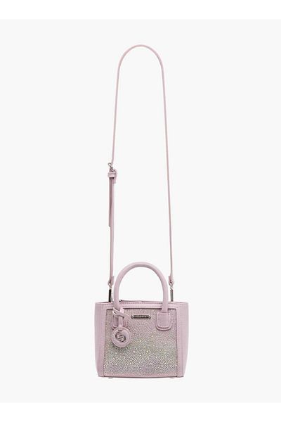 Celeste Embellished Tote Bag with Zip Closure and Detachable Strap