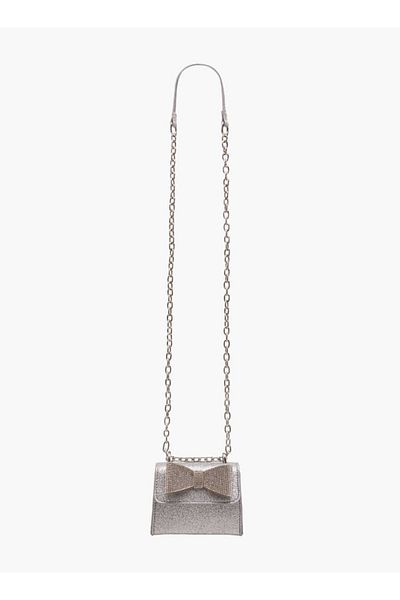 Flora Bella by Shoexpress Flora Bella Bow Accent Crossbody Bag with Chain Strap and Flap Closure