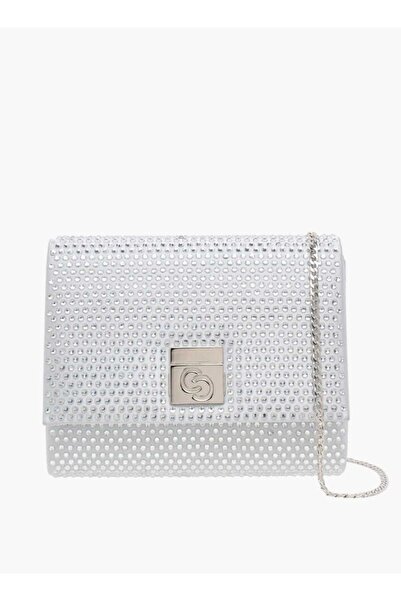 Celeste Embellished Crossbody Bag with Button Closure and Chain Strap - W 18 ...