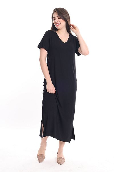 modayız Φόρεμα με σχισμή V λαιμόκοψη Plus Size 16d-2321