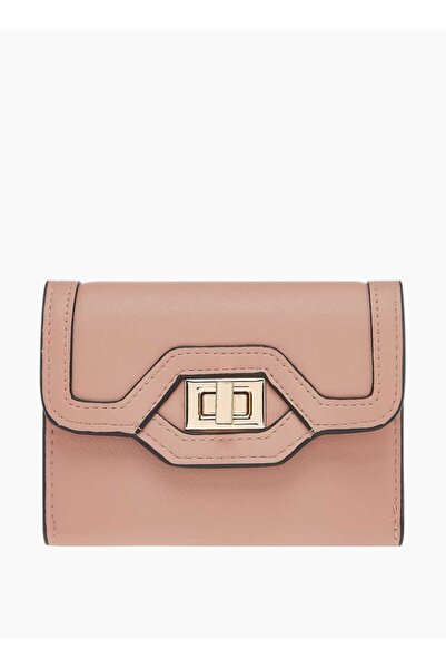 Celeste Solid Bi-Fold Wallet with Lock Clasp Closure - W 2.5 x H 9.5 x D 11.5 cm