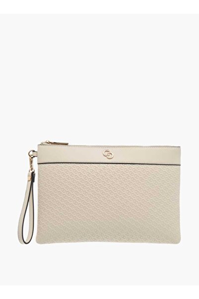 Celeste Monogram Embossed Wallet with Detachable Wristlet Strap and Zip Closure - W 1 x H 19 x D 28 cm