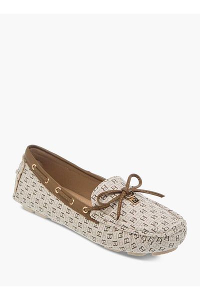 Flora Bella by Shoexpress Flora Bella Monogram Print Bow Detail Slip-On Loafers