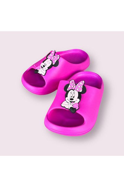 AkınalBella Female Child Pink Minimouse Figured Light Sole Slide Plah Pool Casual Slippers