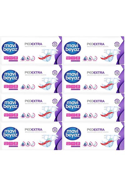 Mavi beyaz Pad Extra Textile Surface Adult Waistband Patient Diapers Small 240 Pieces