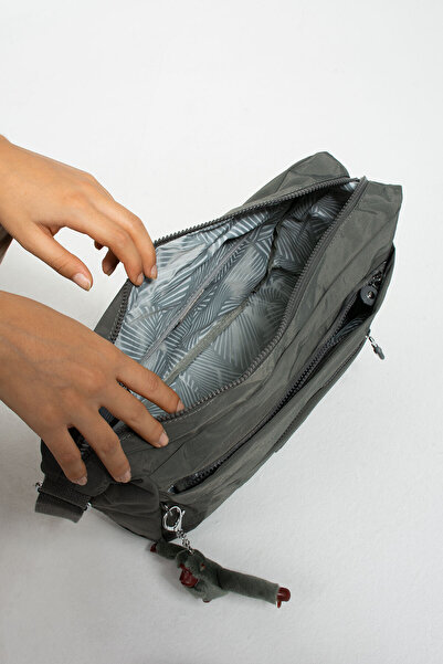 Morpelikan Women's Water Resistant Fabric Multi-Compartment Cross Strap Dark Gray Color School Travel and Shoulder Bag