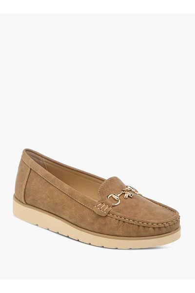 Flora Bella by Shoexpress Flora Bella Textured Slip-On Loafers with Metal Accent