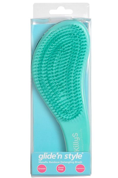 Glide'n Style Metallic Rainbow Ergonomic Opening Combing Brush Gs247