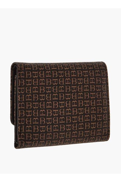 Flora Bella by Shoexpress Flora Bella Monogram Print Tri-Fold Wallet with Button Closure