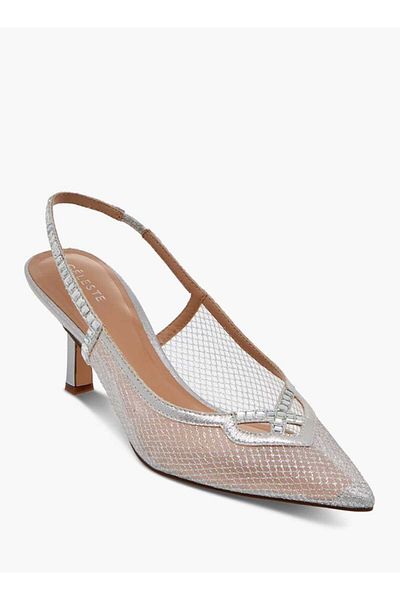Celeste Women's Embellished Slingback Shoes with Kitten Heels