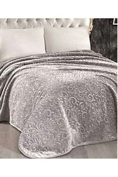 KÜBRAHOME'S Double Gray Embos Embossed Blanket