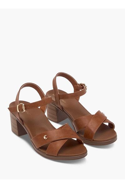 Le Confort Solid Sandals with Block Heels and Buckle Closure