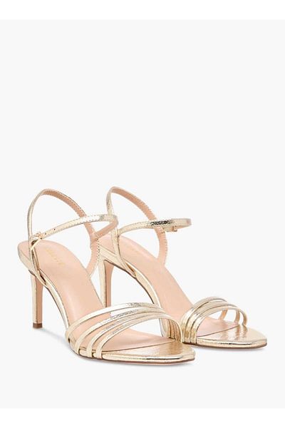Celeste Women's Textured Sandals with Stiletto Heels and Buckle Closure