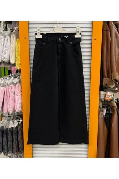 Yonca Çocuk Bayhas Kids 24243 Girl's Straight Linen Wide Leg Pants