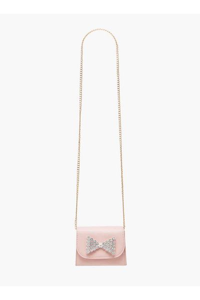Flora Bella by Shoexpress Flora Bella Bow Embellished Crossbody Bag with Chain Strap and Button Closure