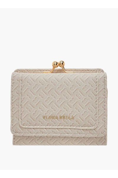 Flora Bella by Shoexpress Flora Bella Monogram Print Tri-Fold Wallet with Button Closure