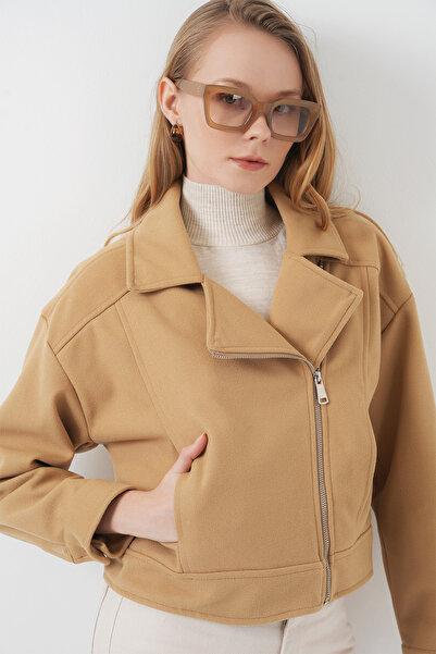 Bigdart 0717 Women's Short Stamp Jacket - Biscuit