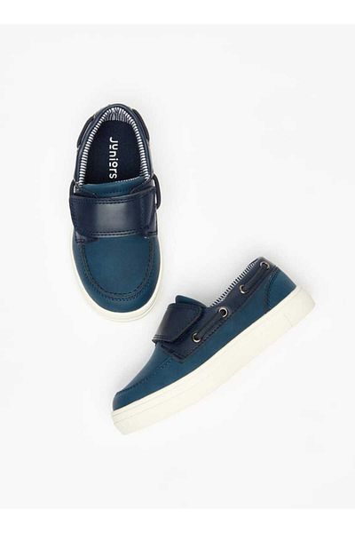 Juniors Solid Loafers with Hook and Loop Closure