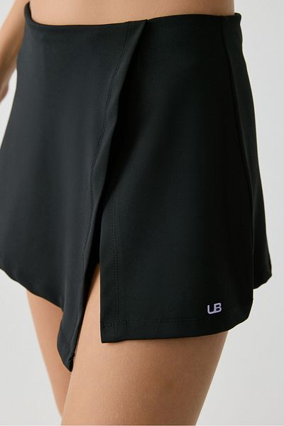 Urban Beat FAYA Damen-Shorts, weicher schwarzer Rock mit Wickelrock