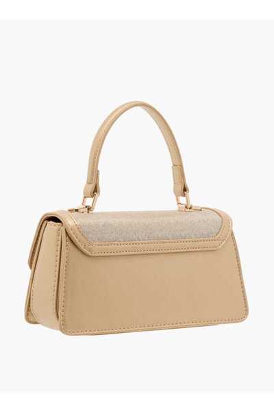 Flora Bella by Shoexpress Flora Bella Panelled Satchel Bag with Detachable Strap and Button Closure - W 6.5 x H 12 x D 22 cm