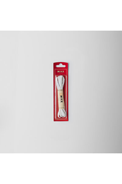 Nixx NX301 - أربطة حذاء كاجوال وكلاسيكية مسطحة مشمعة 100 سم - أبيض - زوج واحد