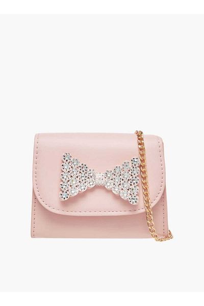 Flora Bella by Shoexpress Flora Bella Bow Embellished Crossbody Bag with Chain Strap and Button Closure