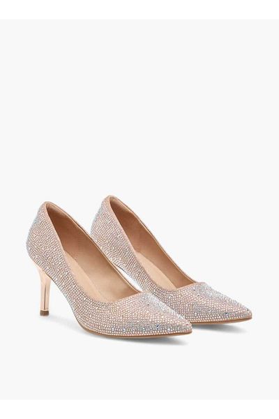 Flora Bella by Shoexpress Flora Bella Embellished Slip-On Pointed Toe Pumps with Stiletto Heels