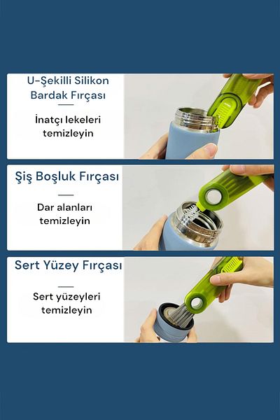 Şahane Pazar 360 Degree Rotation 3-Head Cleaning Brush Shn-1021 Fma 531303