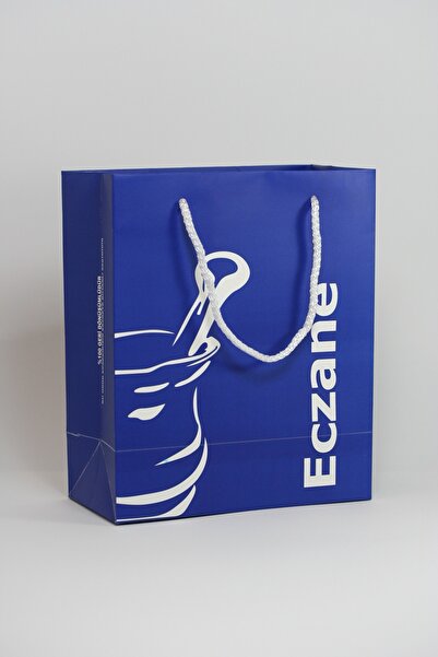 ÇABUKLAR حقيبة صيدلية من الورق المقوى باللون الأزرق - 25 قطعة (20x10x23.50 سم)